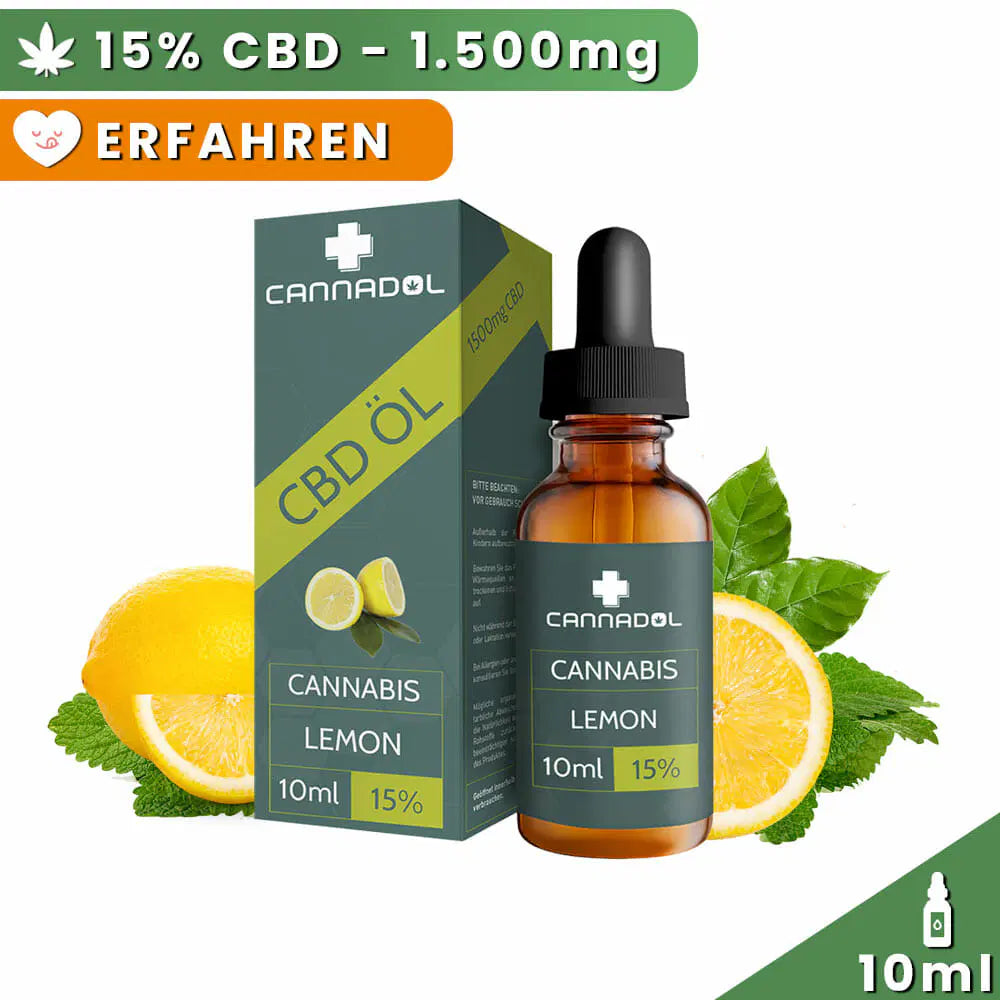 Cannadol Lemon CBD Öl Vollspektrum 15% (1.500mg) – 10ml